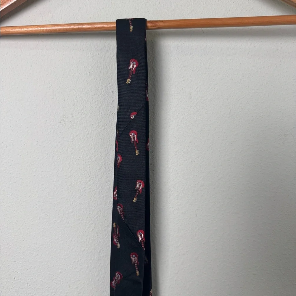 Lord & Taylor Guitar Musician Rock N Roll Tie Novelty Print 100%‎ Silk Tie